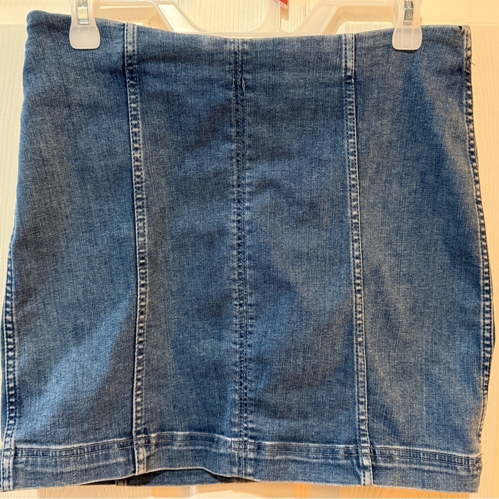 Free People Blue Mini Denim Skirt Casual